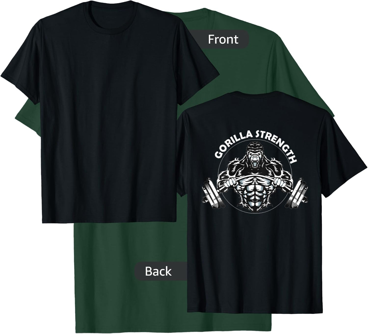 Gym Beast Gorilla Strength Apparel - Men's Classic Gym - Black - Small - Short Sleeve - - Classic Fit - Imported T-Shirt - T-Shirt | Forest