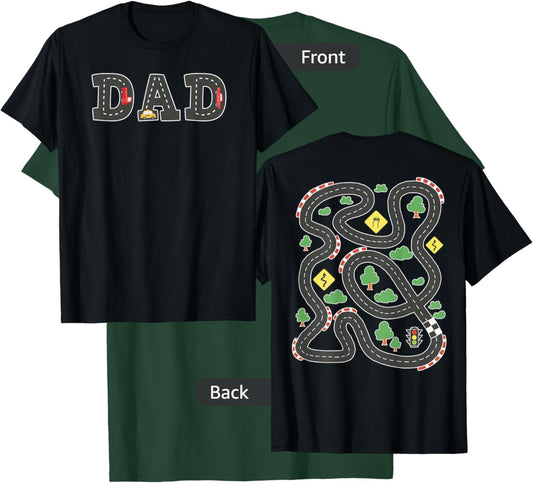 Cool Playmat Car Race Track On Back DAD Toddler T-Shirt - T-Shirt | Forest