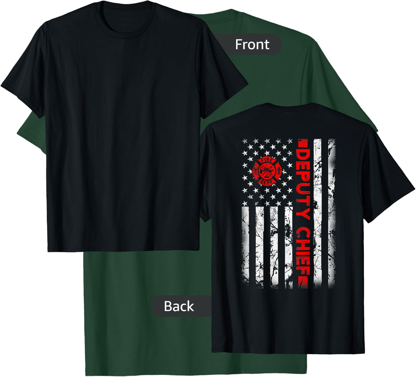 Firefighter USA flag gifts Patriotic Deputy Fire Chief T-Shirt - T-Shirt | Forest