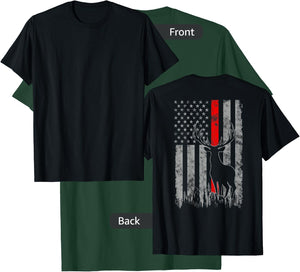Thin red line whitetail deer hunting flag T-Shirt - T-Shirt | Forest