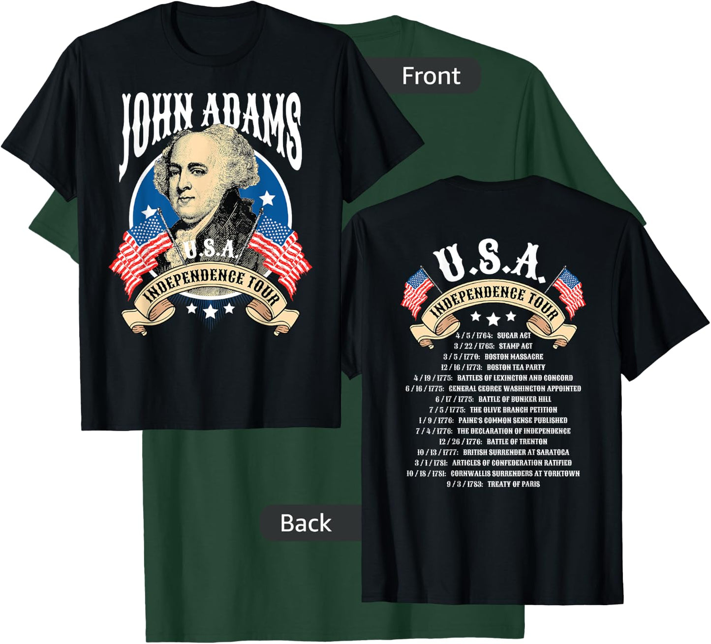 John Adams Shirt USA Independence Tour T-Shirt - T-Shirt | Forest