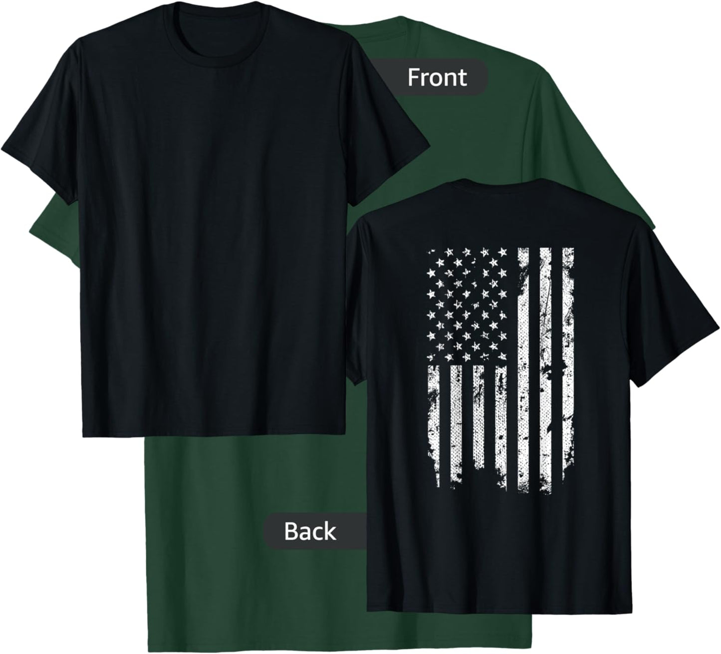 Vintage Distressed American Flag T-Shirt - T-Shirt | Forest