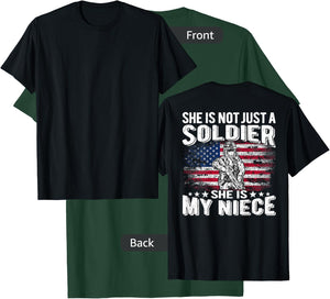 My Niece Is A Soldier - Patriotic Proud Military Aunt Uncle Women Men T-Shirt - T-Shirt | Forest