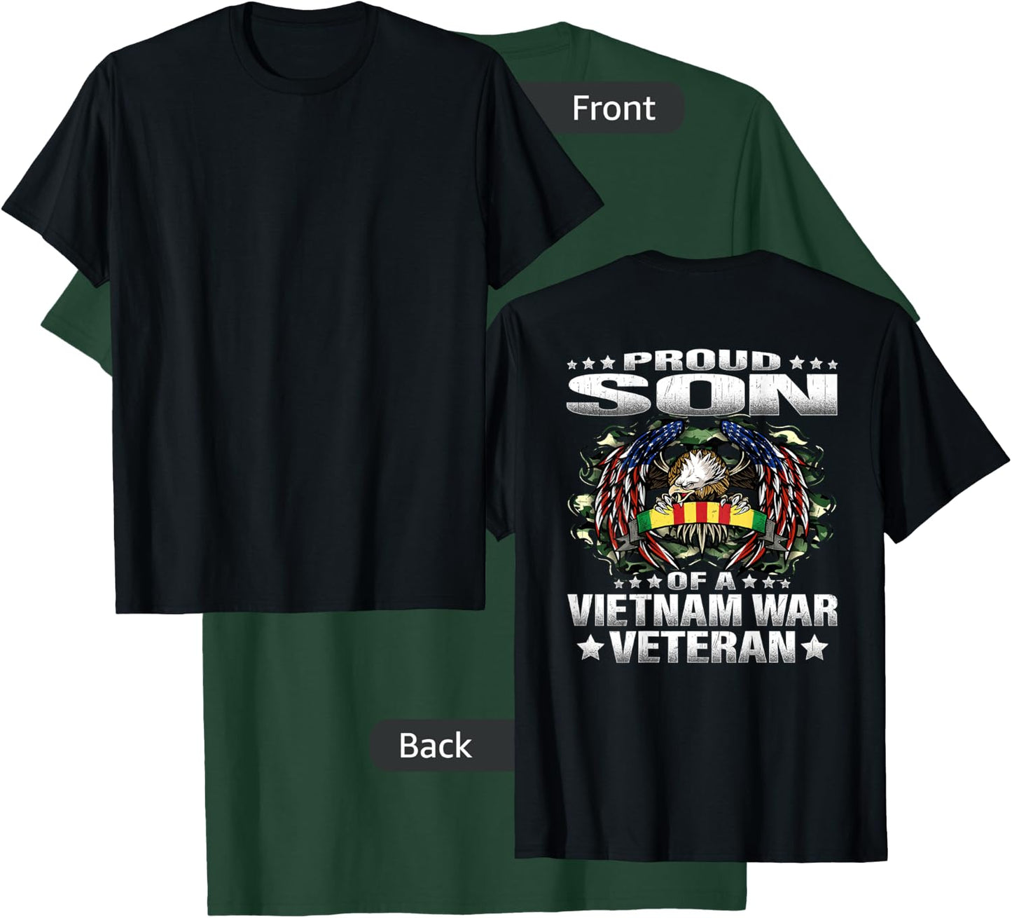 Proud Son Of A Vietnam War Veteran Military Vet's Child Gift T-Shirt - T-Shirt | Forest