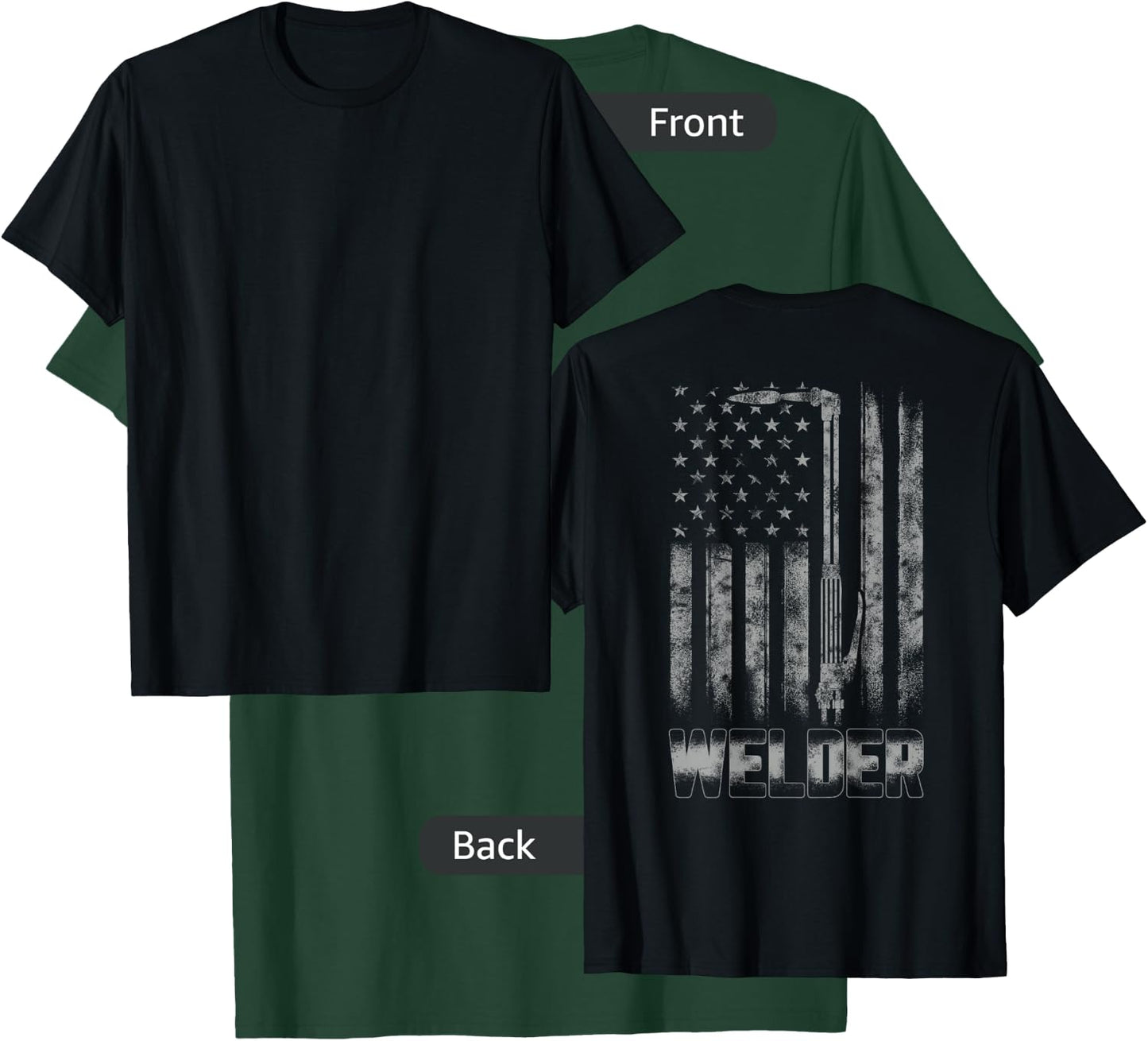 Distressed Welder American flag shirt USA Patriotic Welder T-Shirt - T-Shirt | Forest
