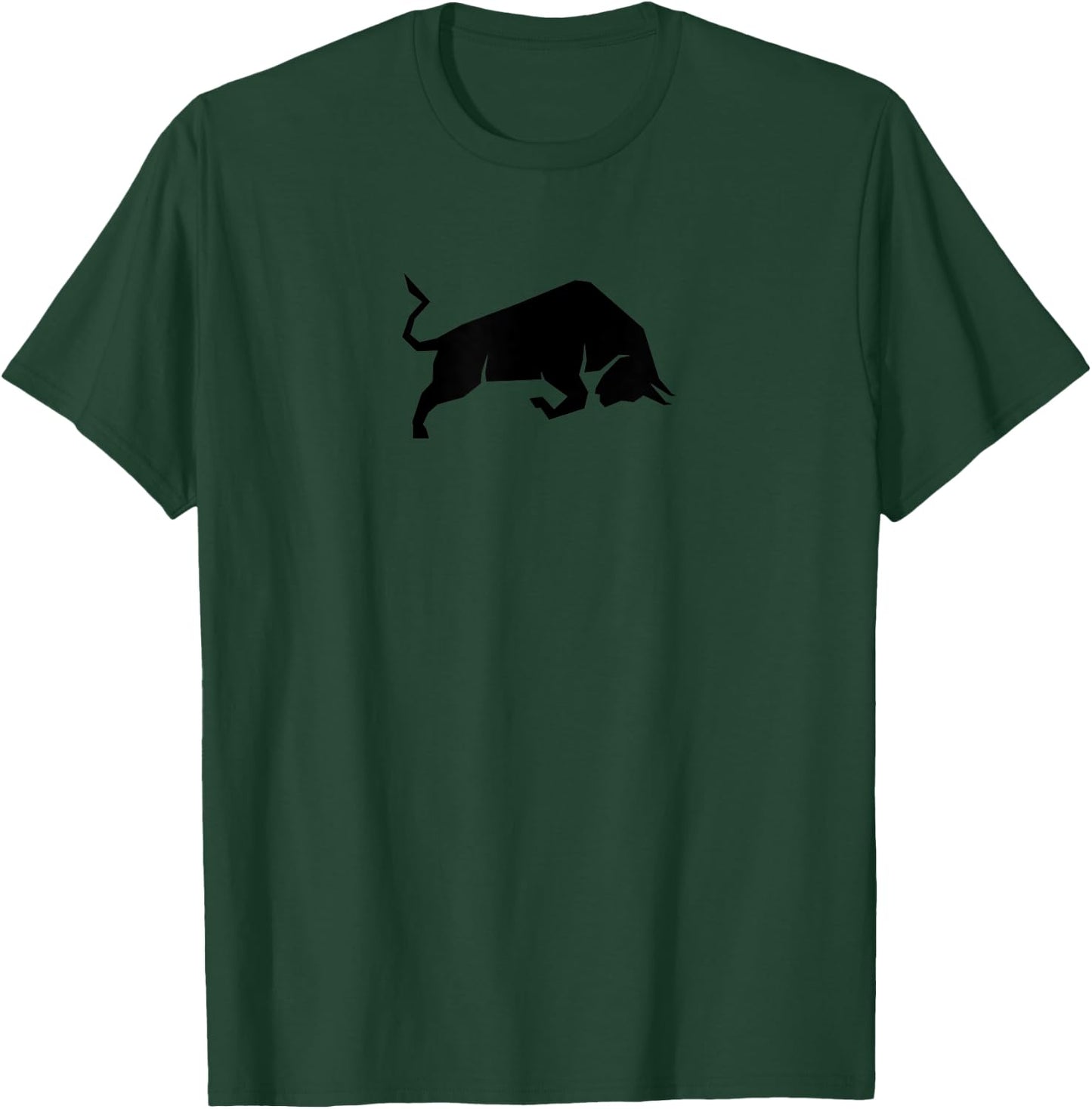 Geometric Bull Charging Logo (black) - Workout and exercise T-Shirt - T-Shirt | Forest