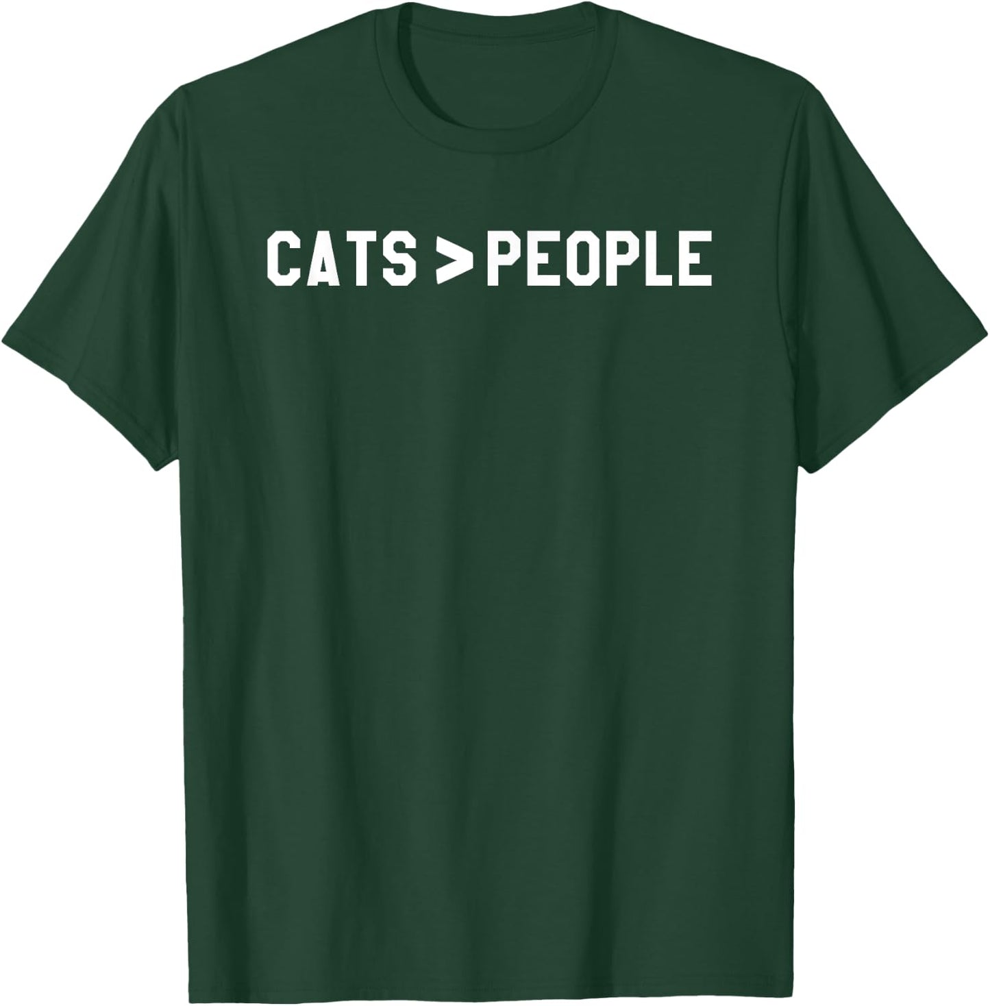 Cats Are Greater Than People Funny Cat Math Shirt Women Girls Kids T-Shirt - T-Shirt | Forest