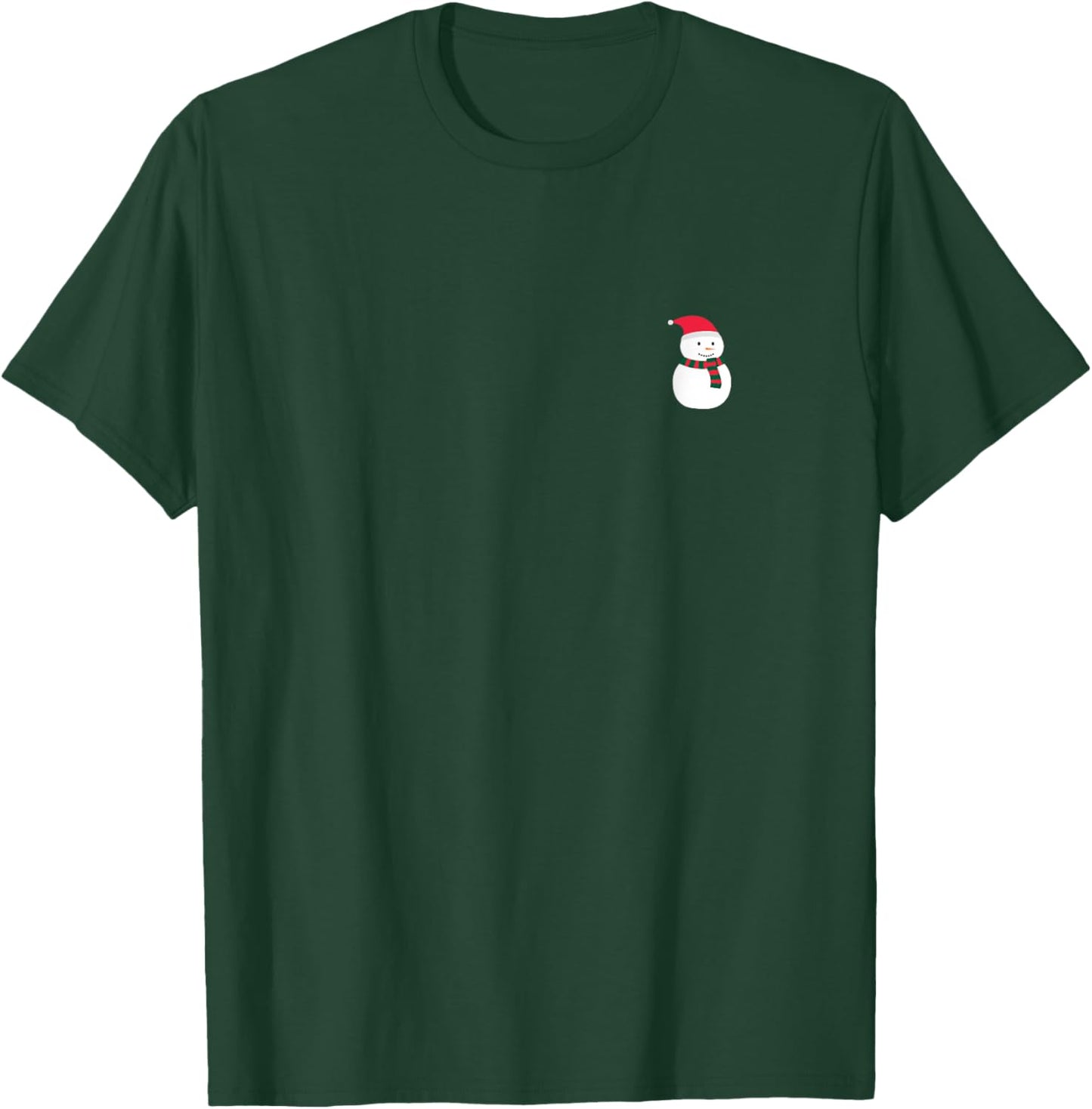 Snowman Christmas Subtle Minimal Funny Holiday Party Simple T-Shirt - T-Shirt | Forest