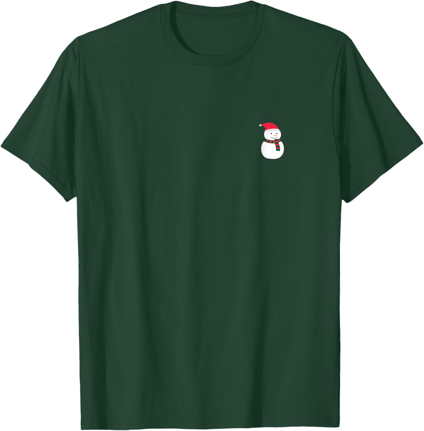Snowman Christmas Subtle Minimal Funny Holiday Party Simple T-Shirt - T-Shirt | Forest