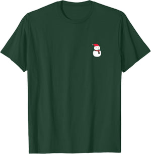Snowman Christmas Subtle Minimal Funny Holiday Party Simple T-Shirt - T-Shirt | Forest