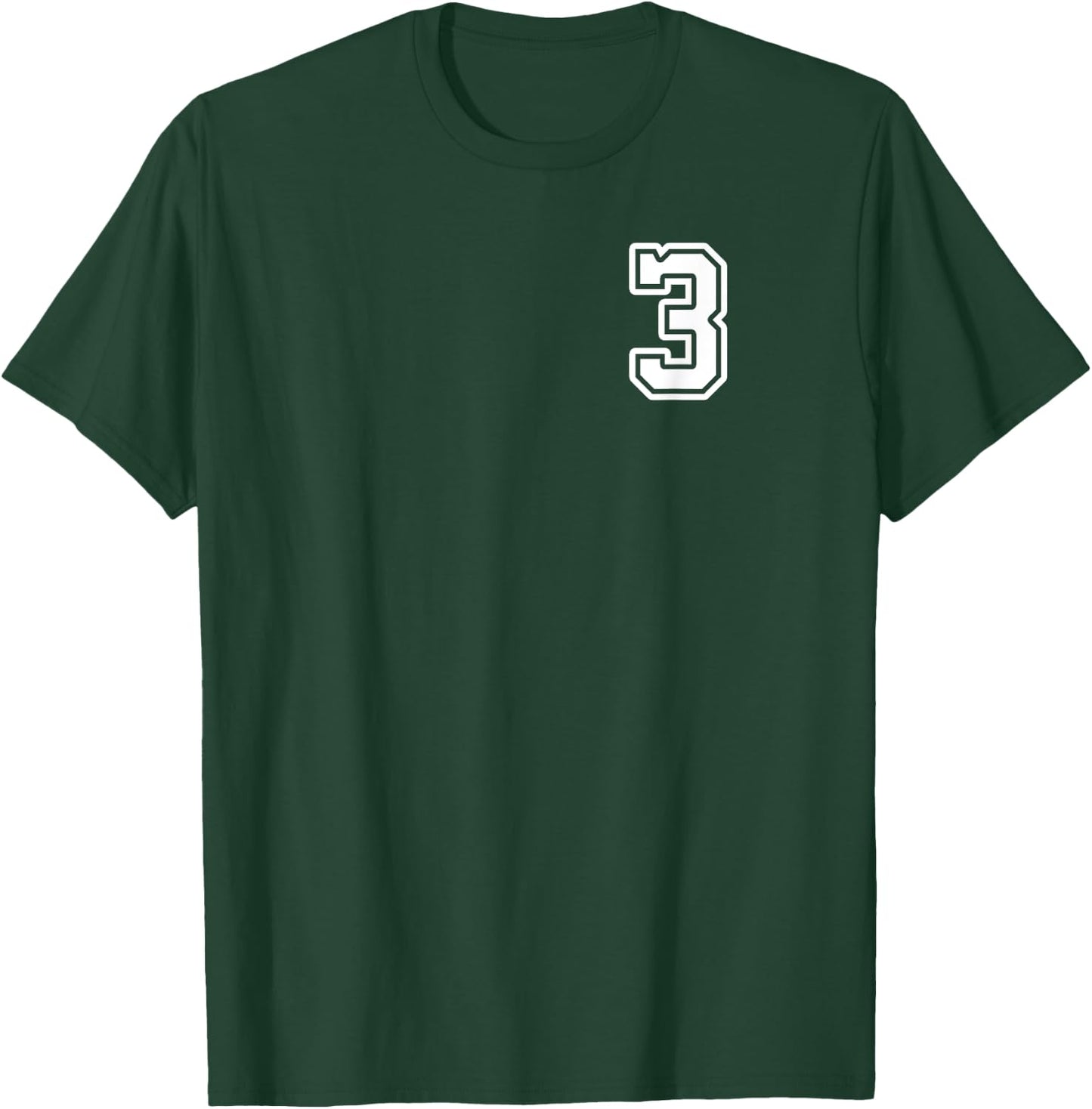 Number 3 Shirt #3 Player Sports Team Men Women Kids T-Shirt - T-Shirt | Forest