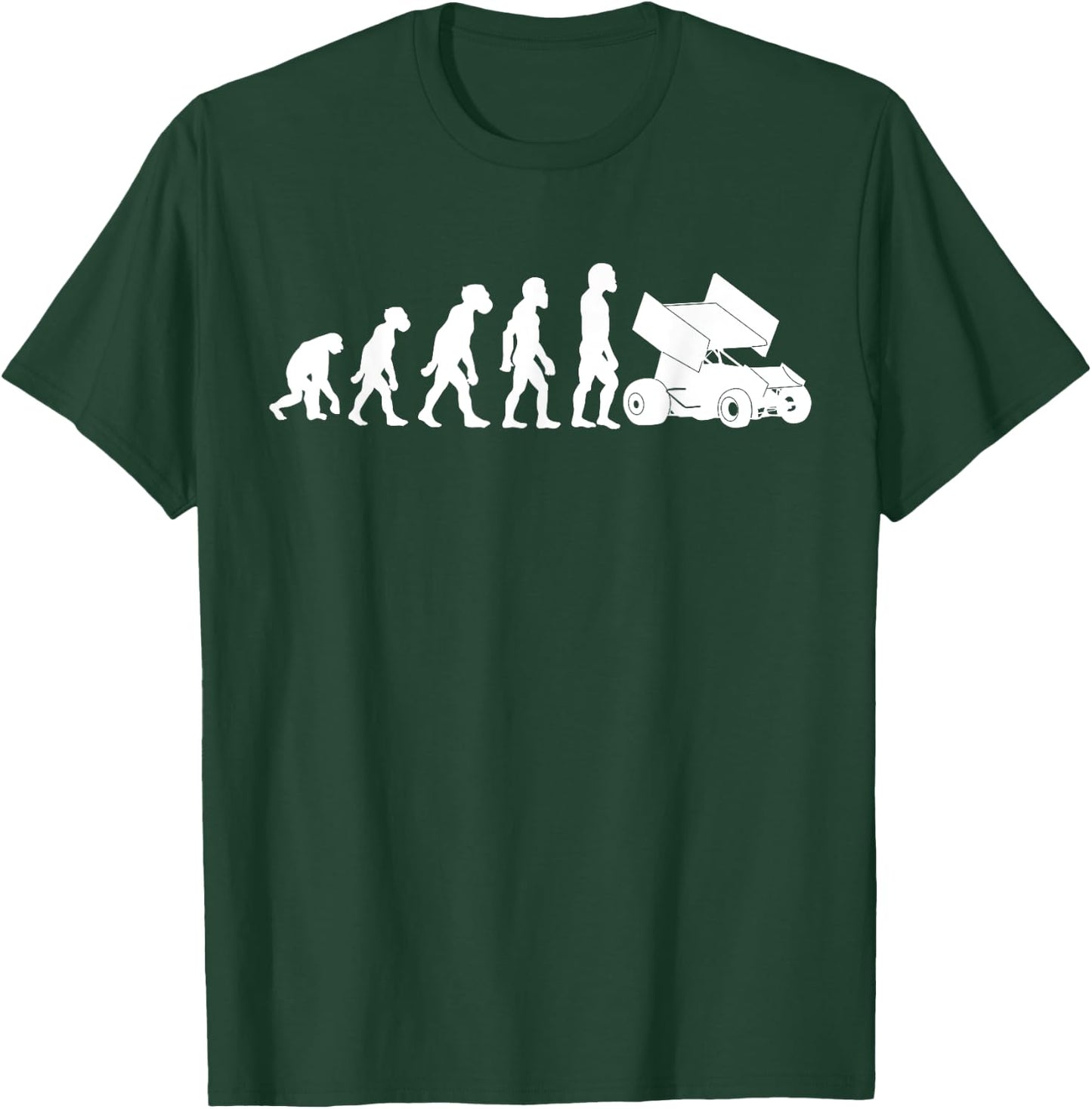 Funny Human Sprint Car Racing Evolution Dirt Track Racer T-Shirt - T-Shirt | Forest