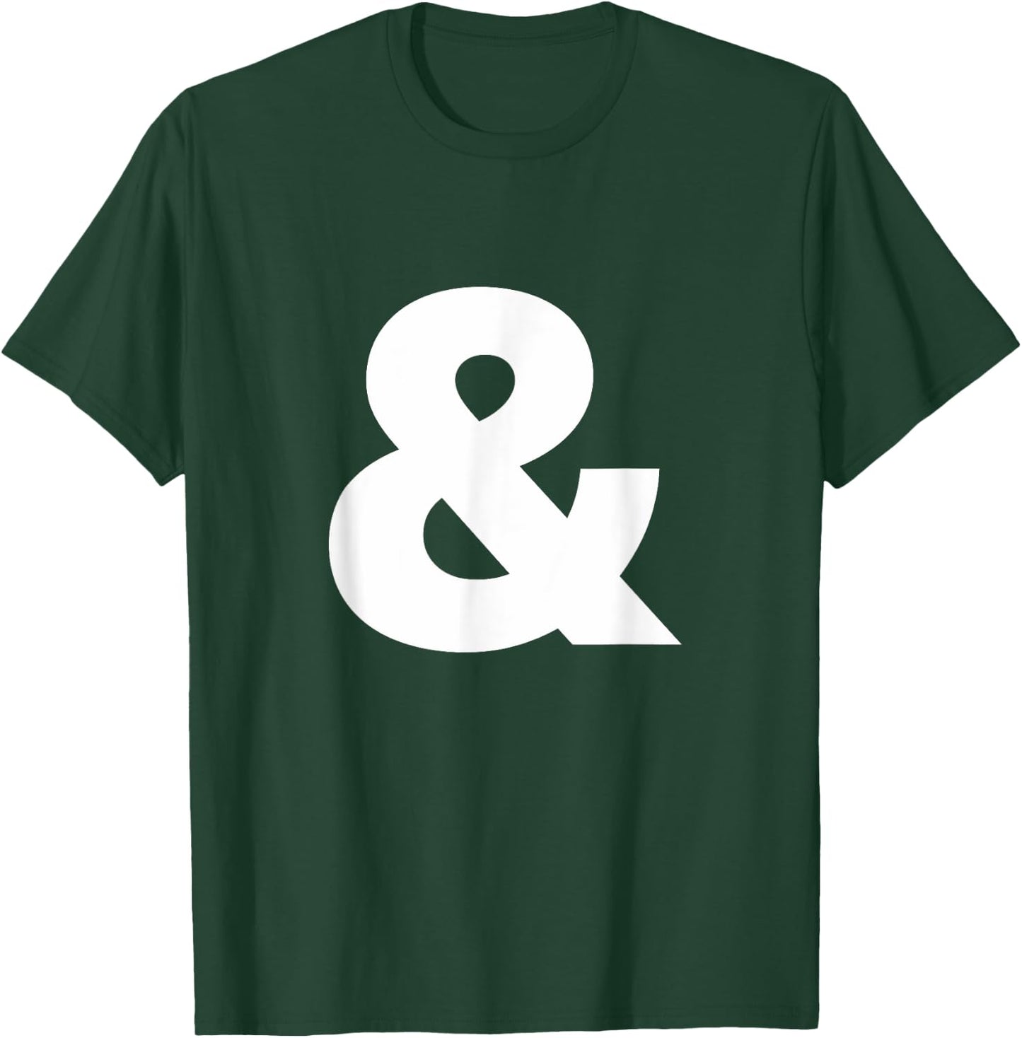 Helvetica Display Black (White) Italic Ampersand Logotype T-Shirt - T-Shirt | Forest