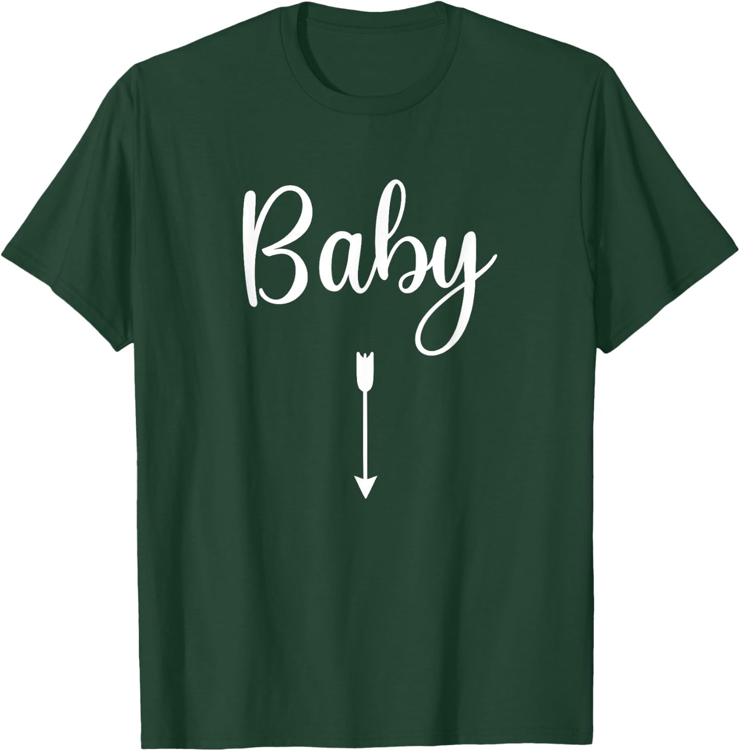 Baby with Arrow Pointing Down to Belly Matching Pregnancy T-Shirt - T-Shirt | Forest