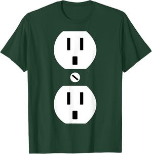 Couple Plug Socket Matching Costume Funny Halloween Gifts T-Shirt - T-Shirt | Forest