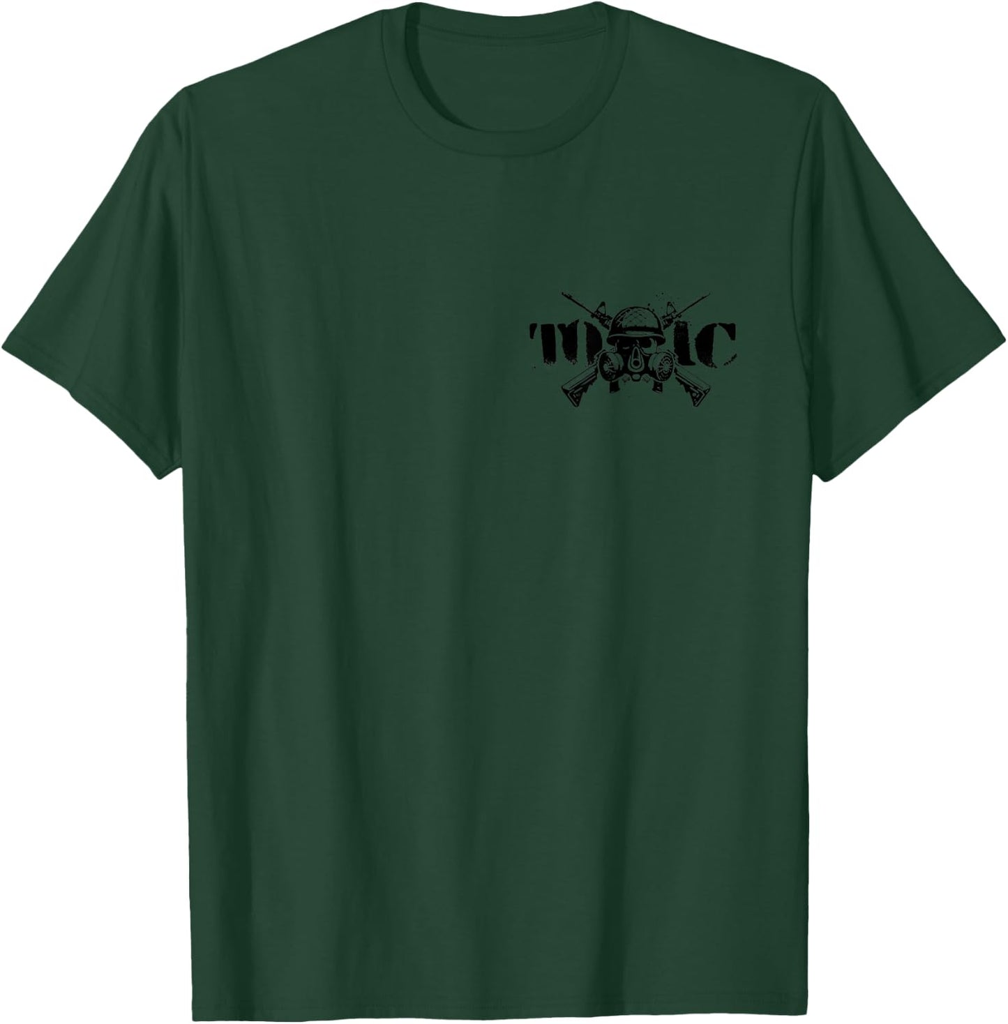 Toxic Crossed Rifles Army Helmet Skull Gas Mask T-Shirt - T-Shirt | Forest