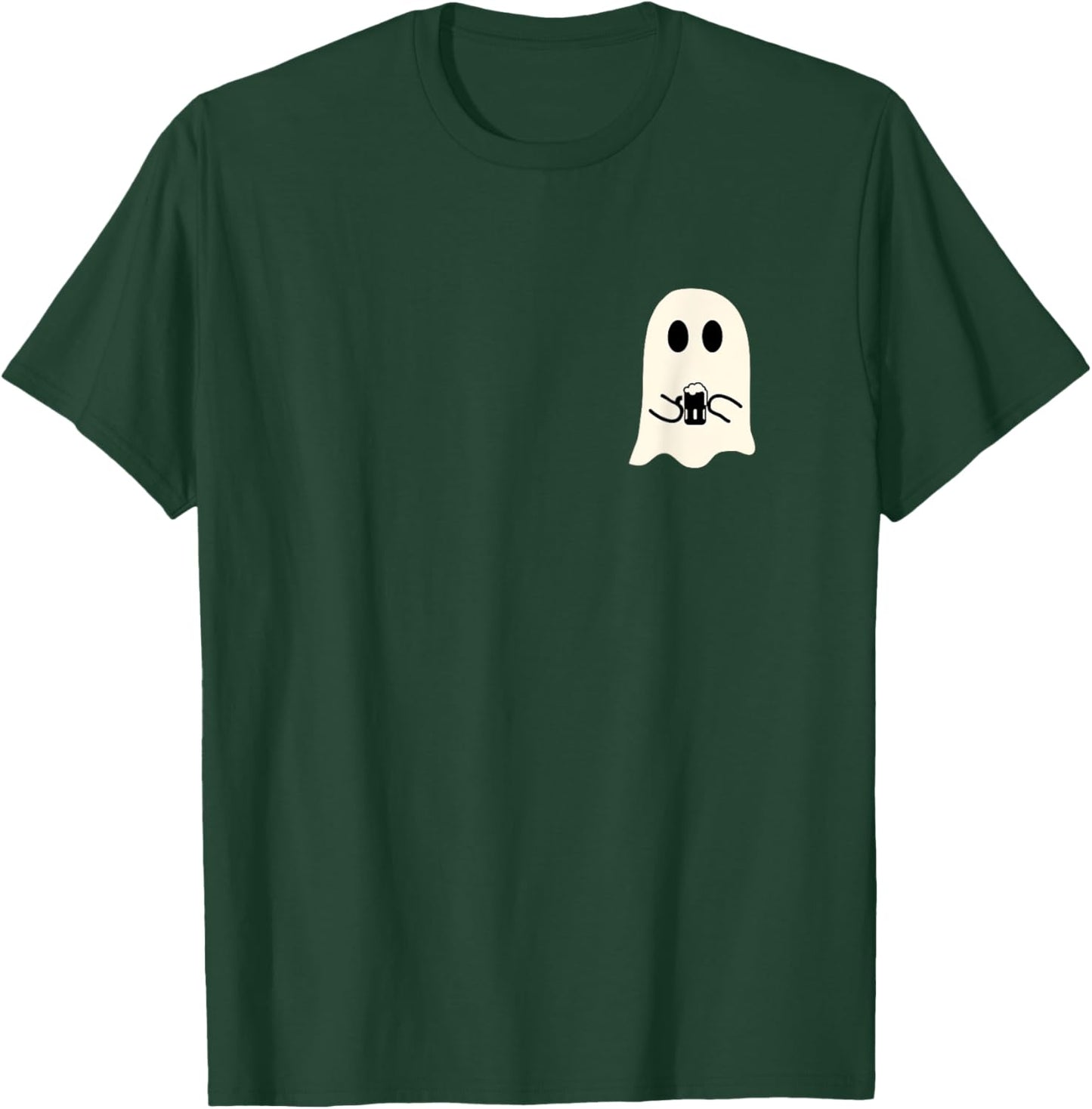 Cute Little Ghost Beer Glass Halloween T-Shirt - T-Shirt | Forest