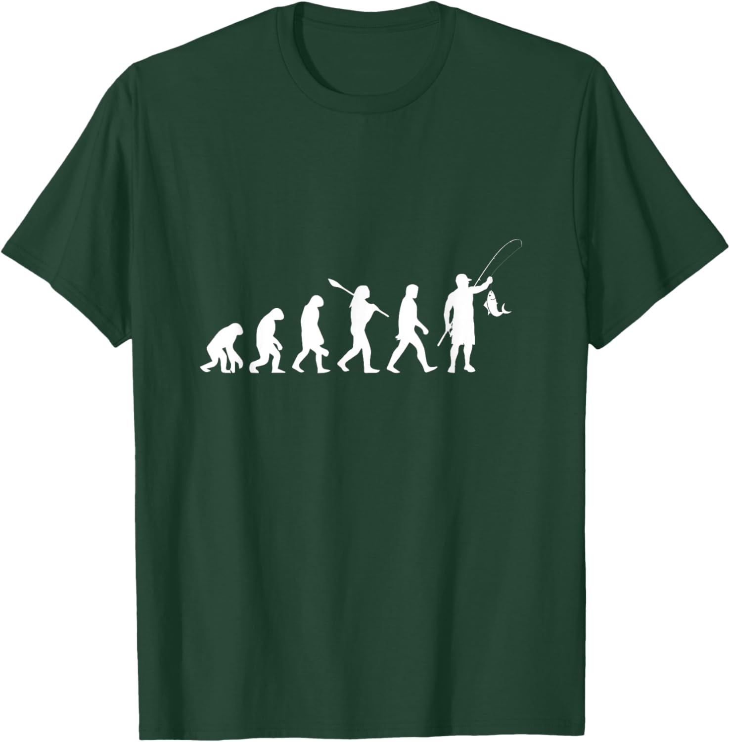 Fishing Fish Fishing Design Fishing Rod Evolution fishing T-Shirt - T-Shirt | Forest