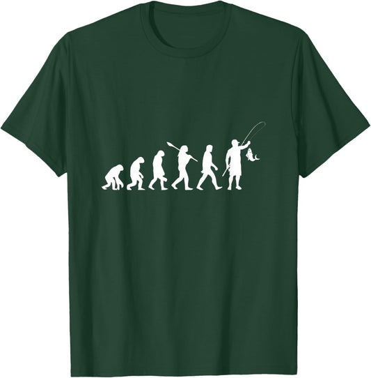 Fishing Fish Fishing Design Fishing Rod Evolution fishing T-Shirt - T-Shirt | Forest