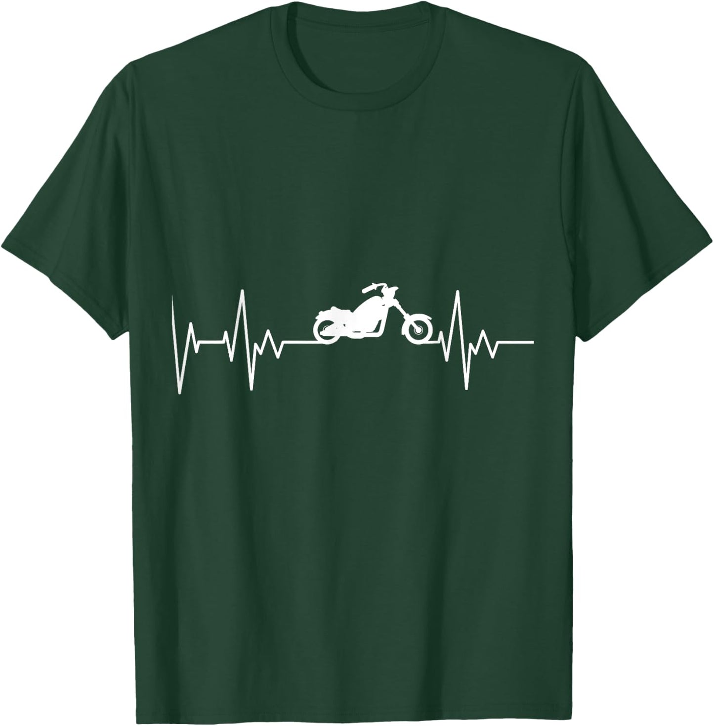 Chopper Motorcycle Biker Heartbeat Motorcyclist Biker T-Shirt - T-Shirt | Forest