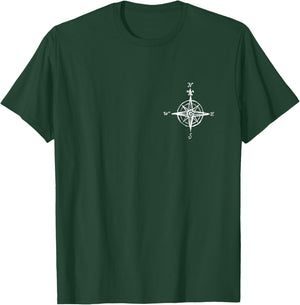 Vintage Pocket Ship Captains Compass Nautical T-Shirt - T-Shirt | Forest