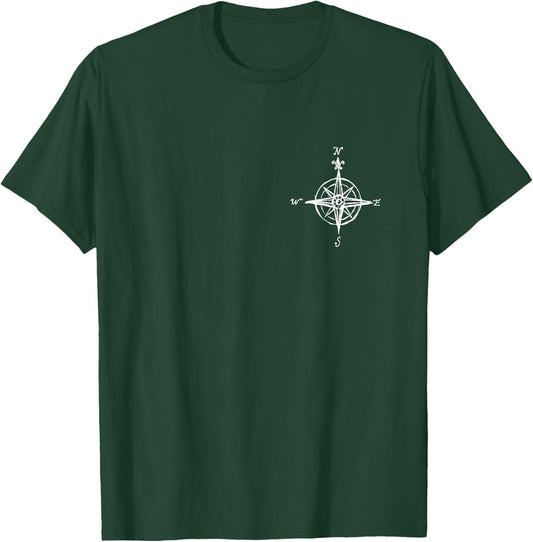 Vintage Pocket Ship Captains Compass Nautical T-Shirt - T-Shirt | Forest