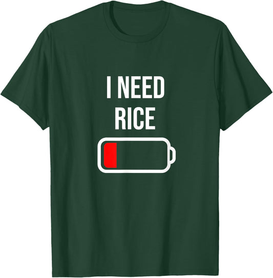 I Need Rice - Eat Cooking Funny Asian Food Rice T-Shirt - T-Shirt | Forest