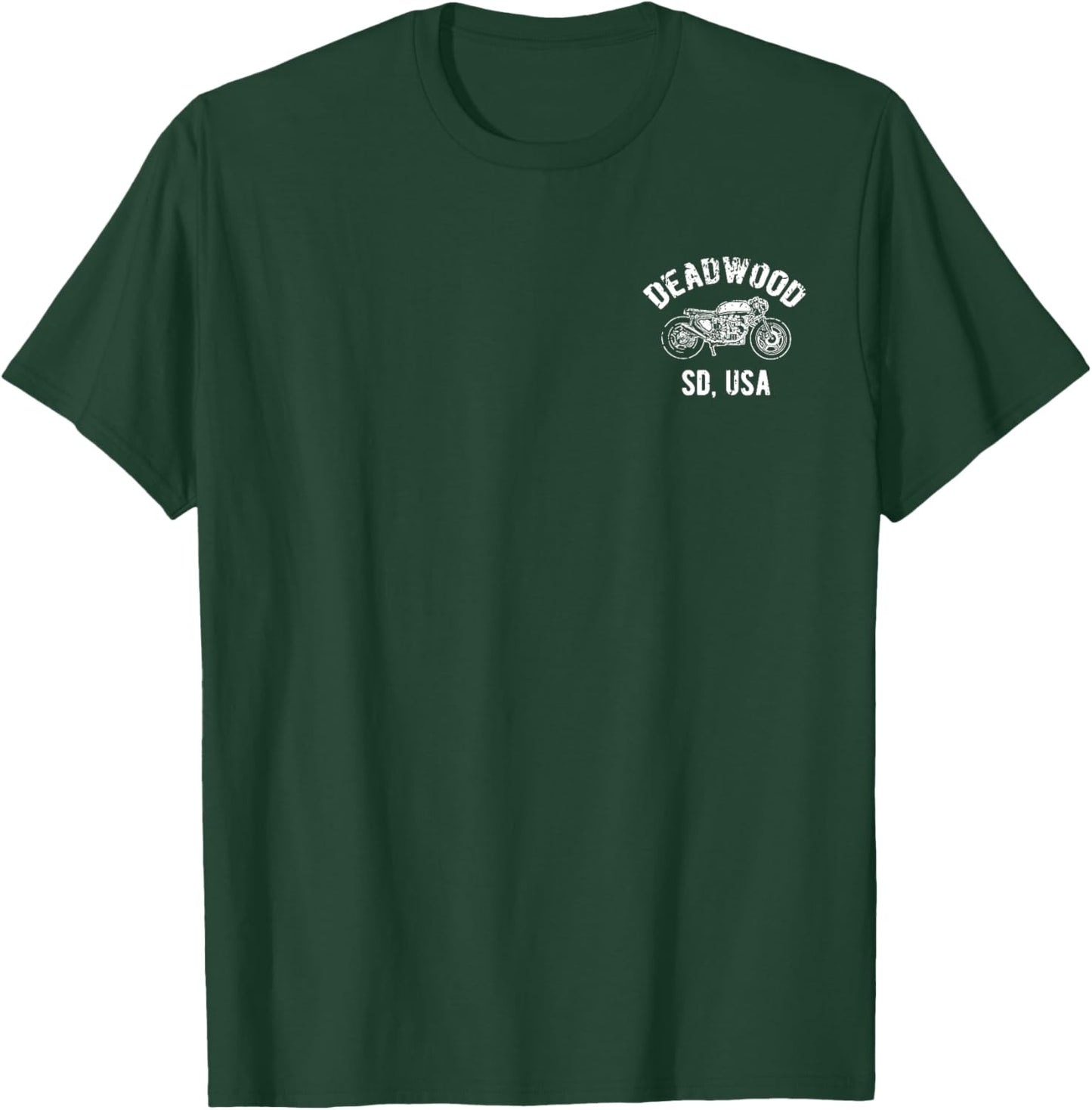 Deadwood South Dakota USA Motorcycle Distressed Design T-Shirt - T-Shirt | Forest