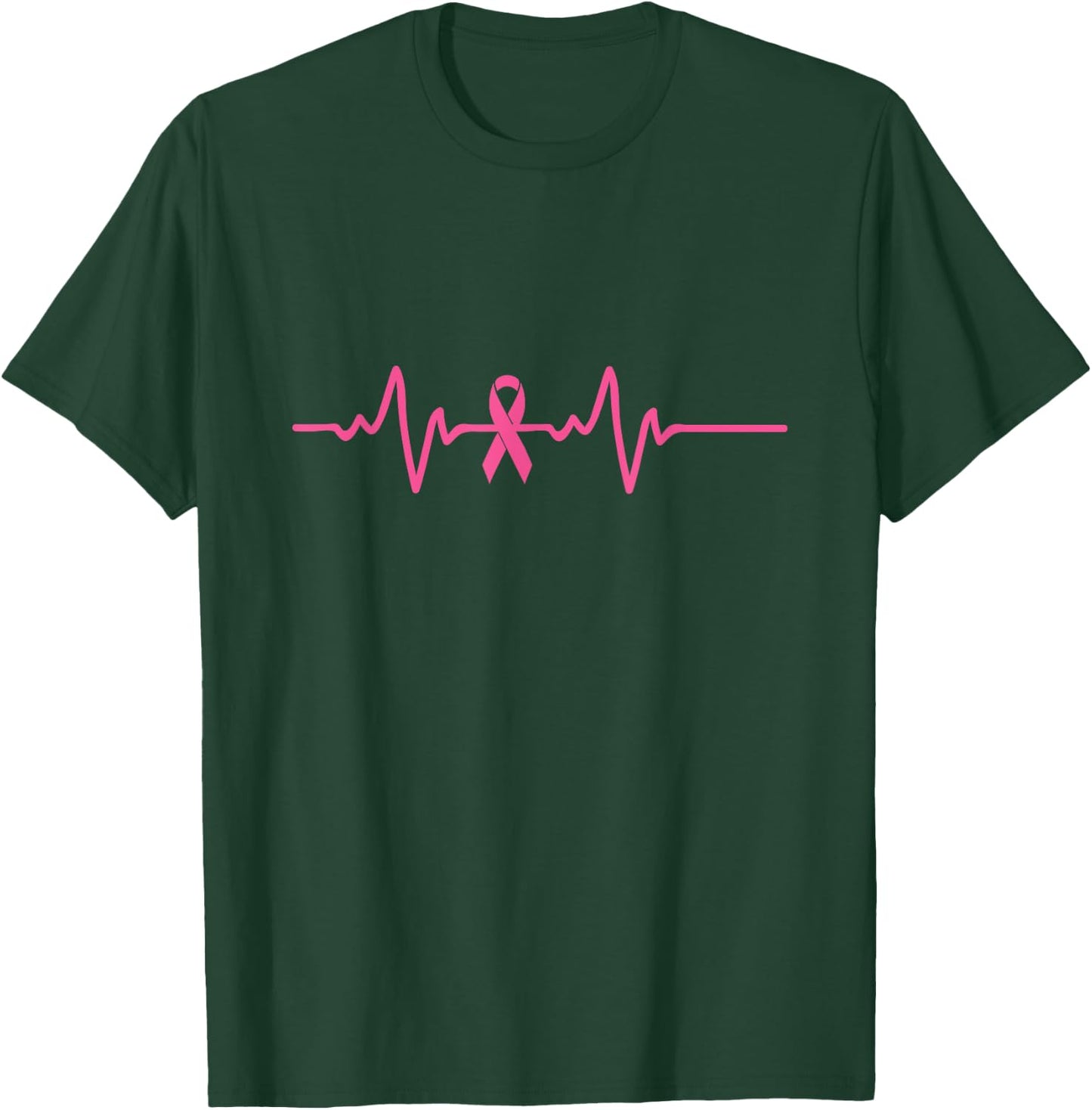 Breast Cancer Awareness Heartbeat Pink Ribbon Gifts T-Shirt - T-Shirt | Forest