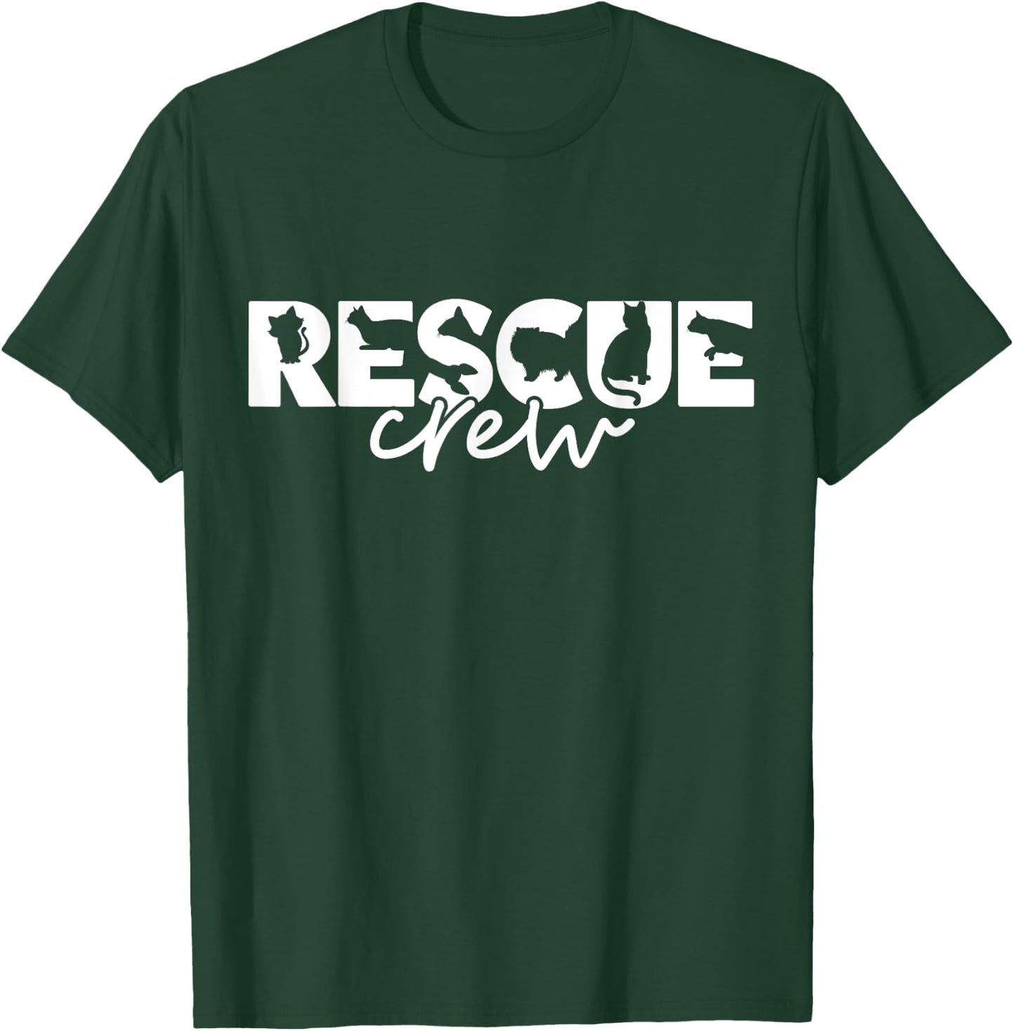 Cat Rescue Crew Shirt Kitten Lovers Adoption Foster Pet Team Men Women Girls Kids T-Shirt - T-Shirt | Forest
