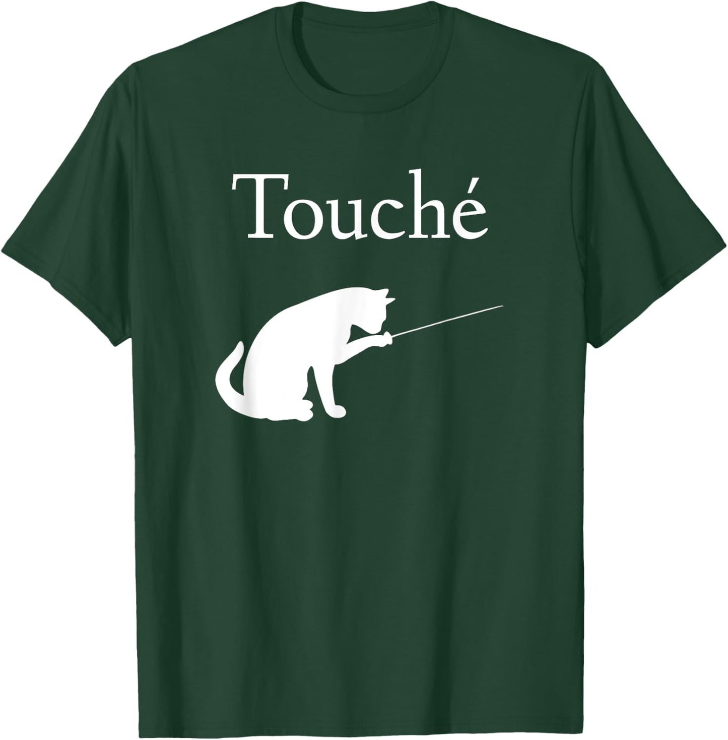 Touche Fencing Cat T-Shirt - T-Shirt | Forest