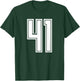 Jersey #41 White Sports Team Jersey Number 41 T-Shirt - T-Shirt | Forest
