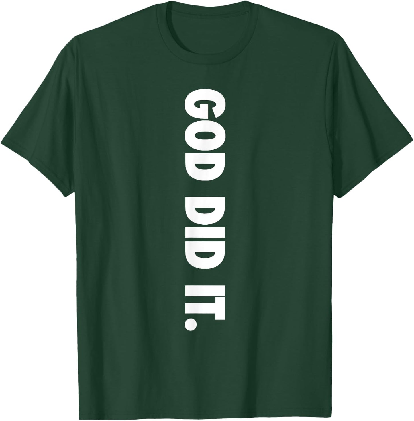 God Did It - Black - Men's - Small - Modern - Letter Print - Religion - Casual - Short Sleeve T-Shirt - T-Shirt | Forest