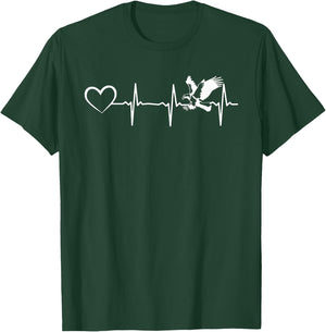 Eagle Heartline Heart Eagle Bird - Bald Eagle Heartbeat T-Shirt - T-Shirt | Forest
