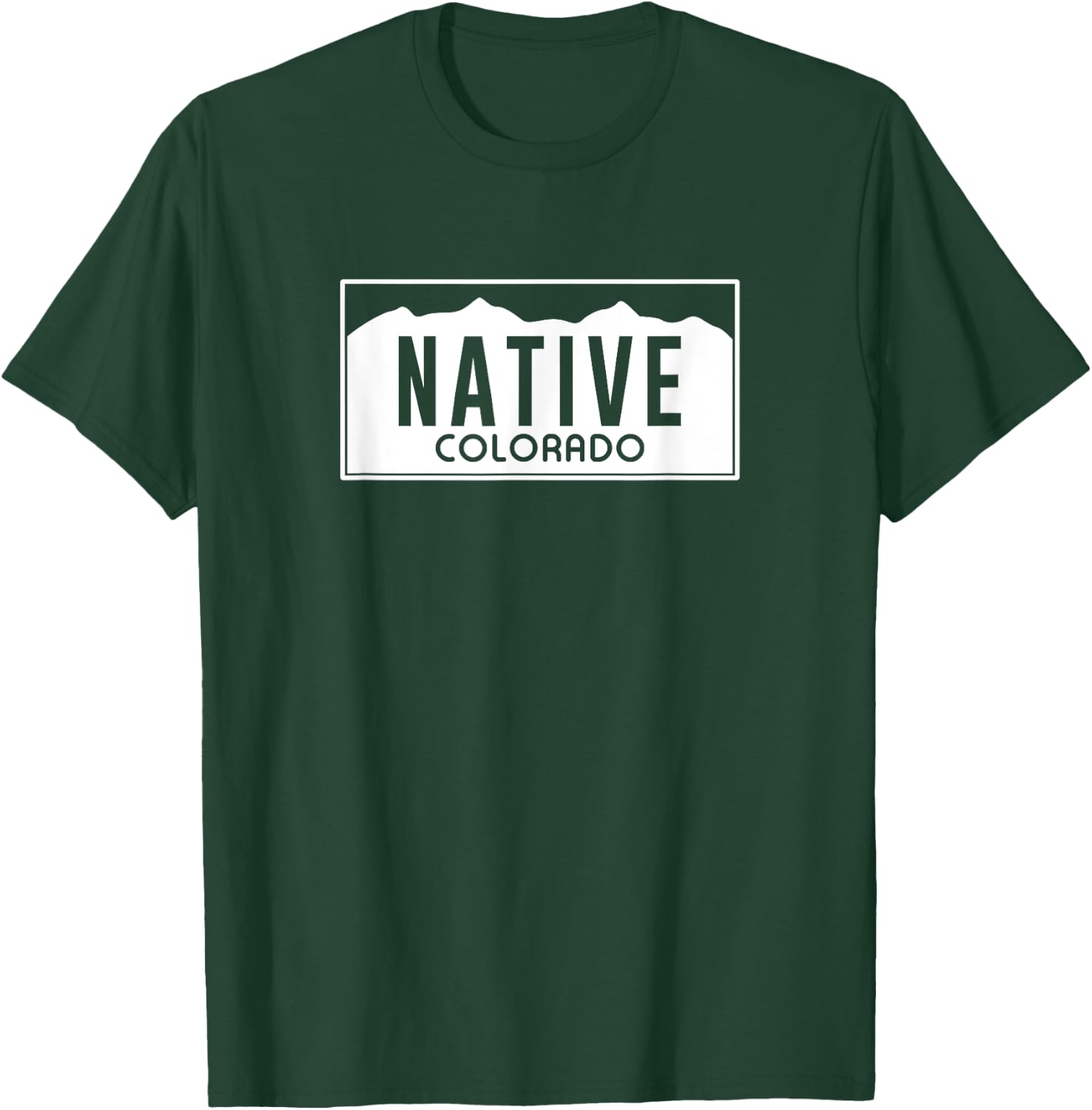 Colorado Native License Plate Design (white)- Colorado T-Shirt - T-Shirt | Forest