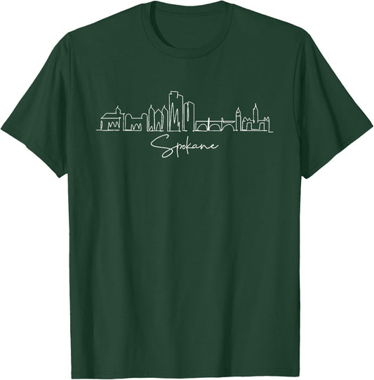 city skyline Spokane WA washington T-Shirt - T-Shirt | Forest
