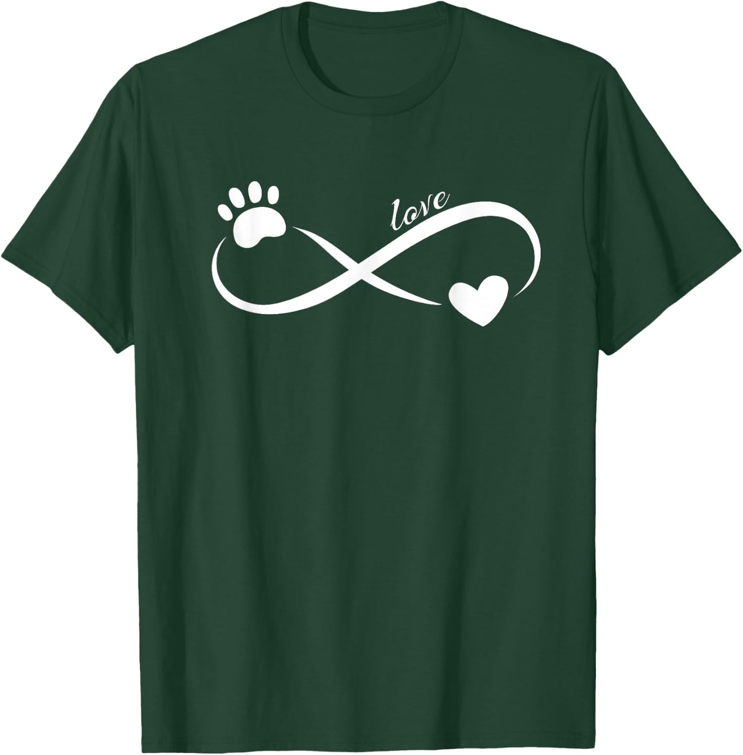 Paw and Heart Infinity love symbol ~Cute pet lover design T-Shirt - T-Shirt | Forest