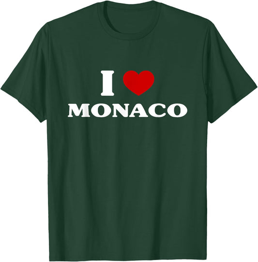 Monaco I Heart Monaco Souvenir I Love Monaco T-Shirt - T-Shirt | Forest