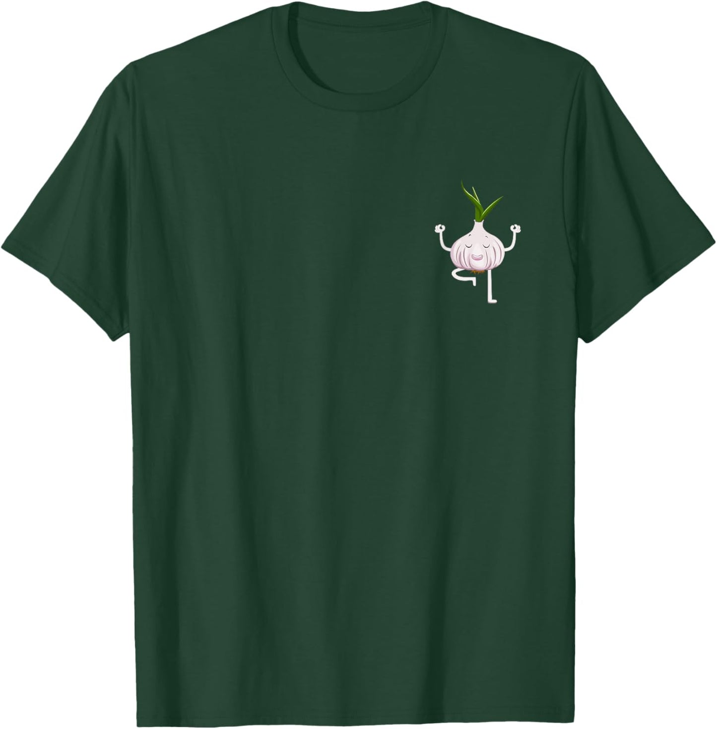 Yoga Fitness Instructor Garlic Lover Vegetable Farmer T-Shirt - T-Shirt | Forest