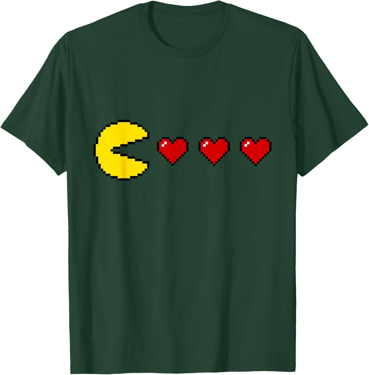 Funny Classic 80s Retro Arcade 8-bit Game Valentine Heart T-Shirt - T-Shirt | Forest