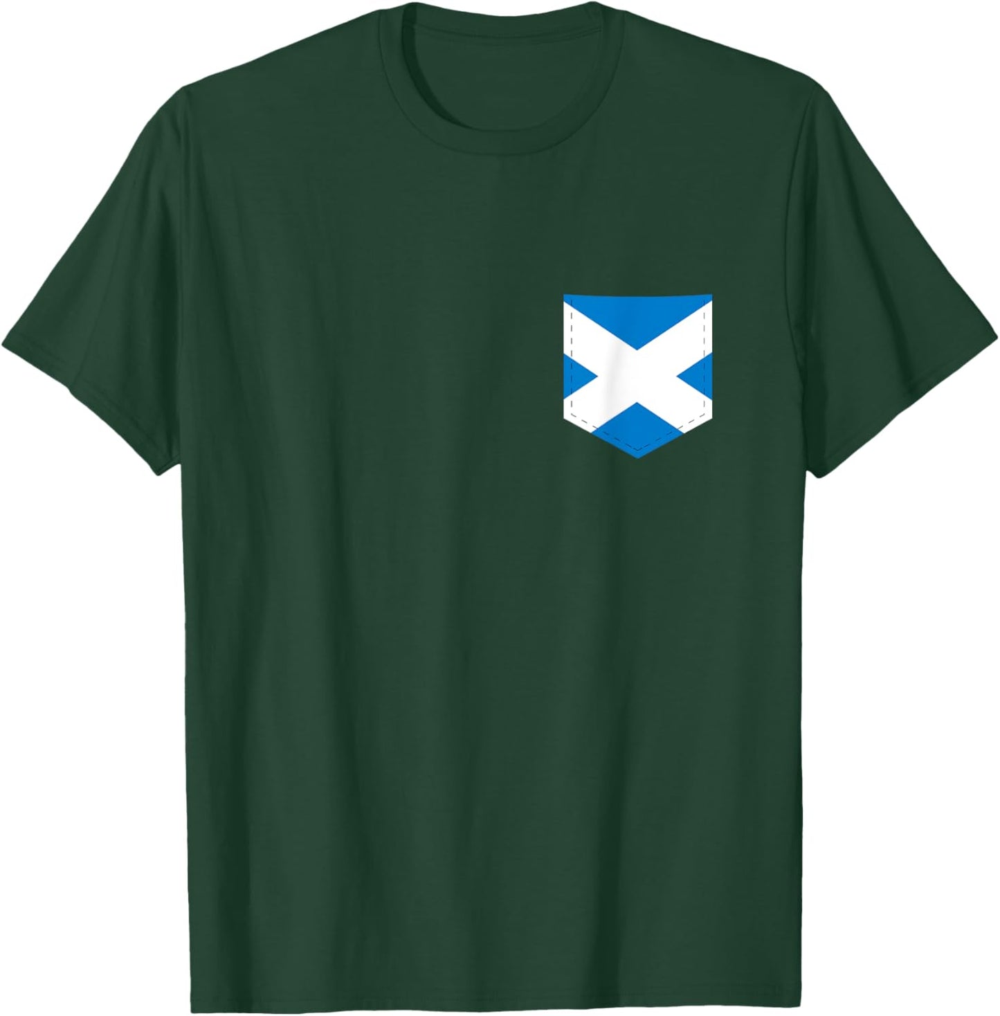 Scotland Flag with Printed Scot Flag Pocket T-Shirt - T-Shirt | Forest