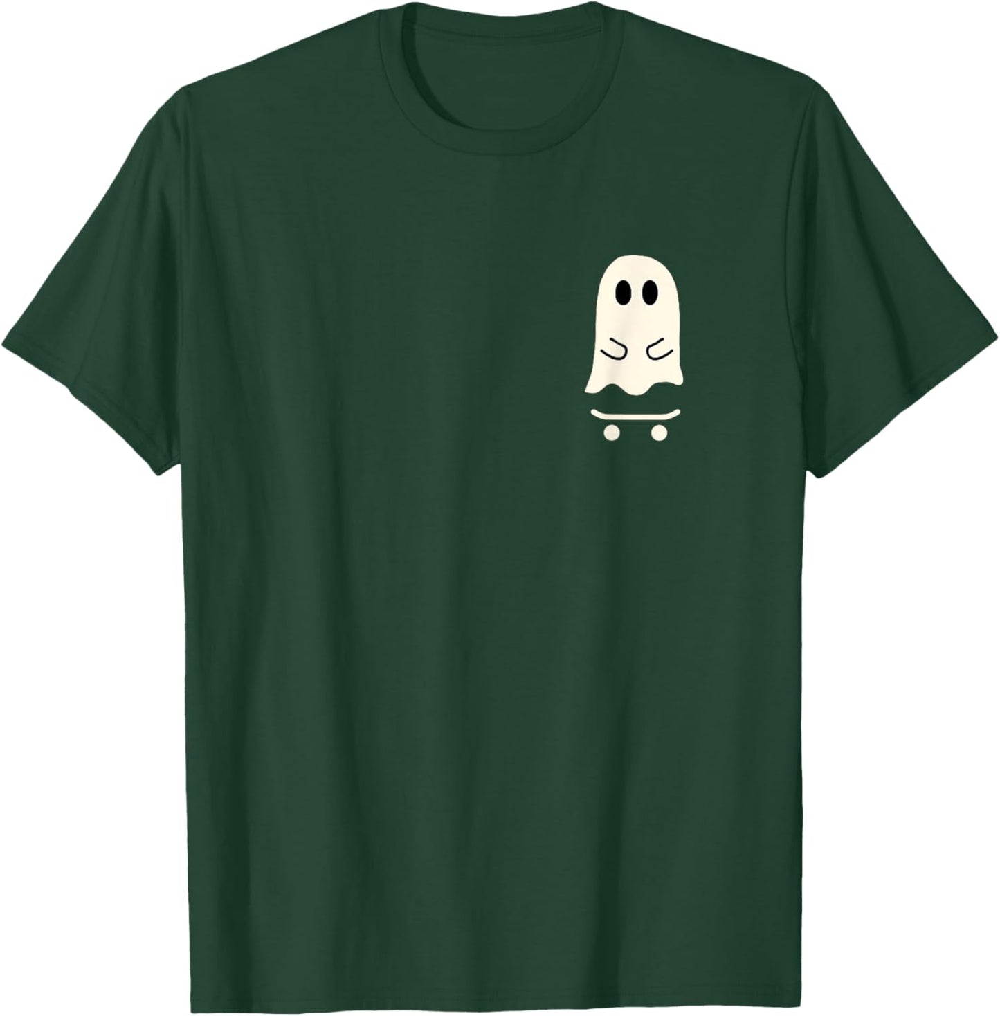 Little Ghost Skateboard Cute Halloween Skater T-Shirt - T-Shirt | Forest