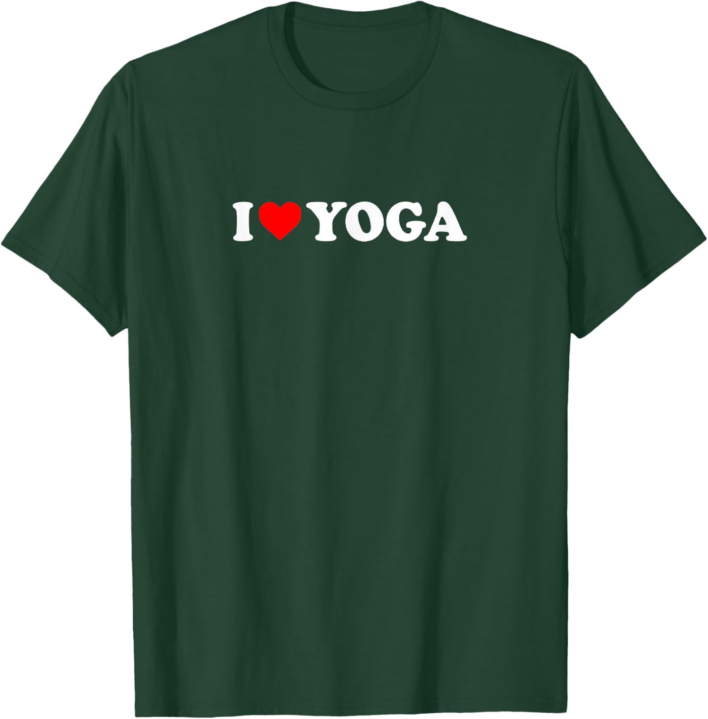 I Love Heart Yoga Simple Cute Funny T-Shirt - T-Shirt | Forest