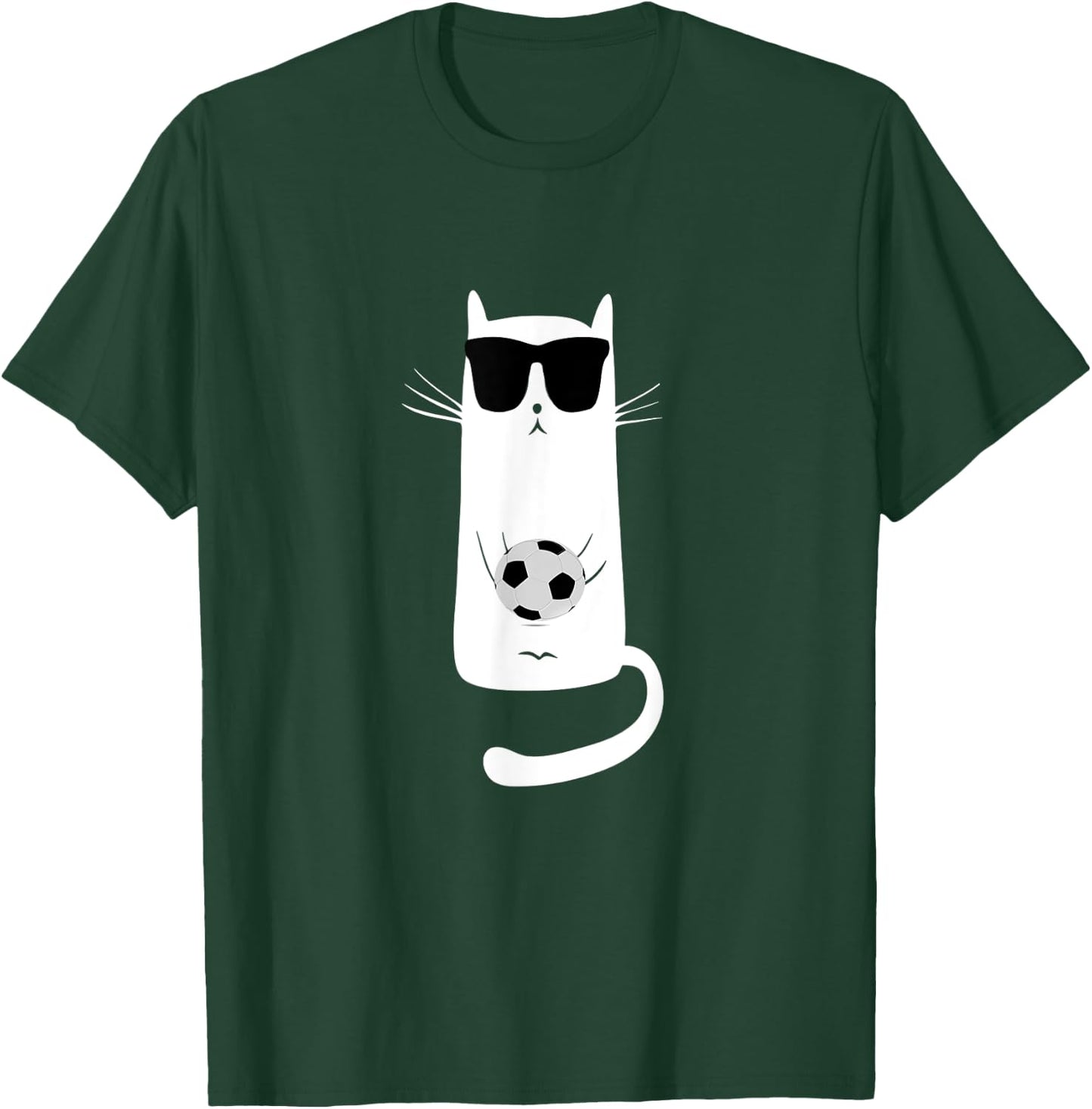 Funny Cat Wearing Sunglasses Playing Soccer Football T-Shirt - T-Shirt | Forest