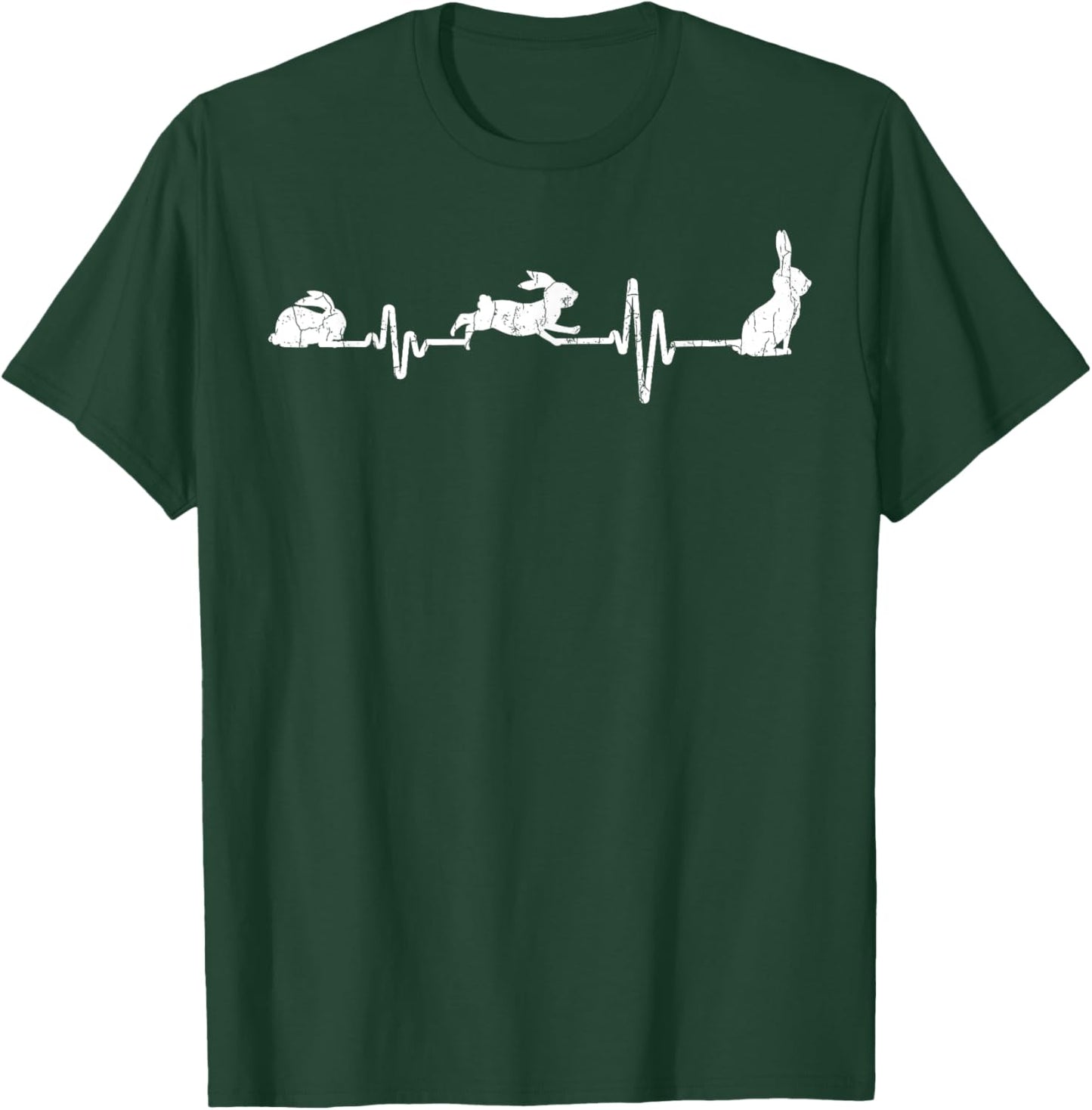 Rabbit Heartbeat Funny Graphic Bunny T-Shirt - T-Shirt | Forest