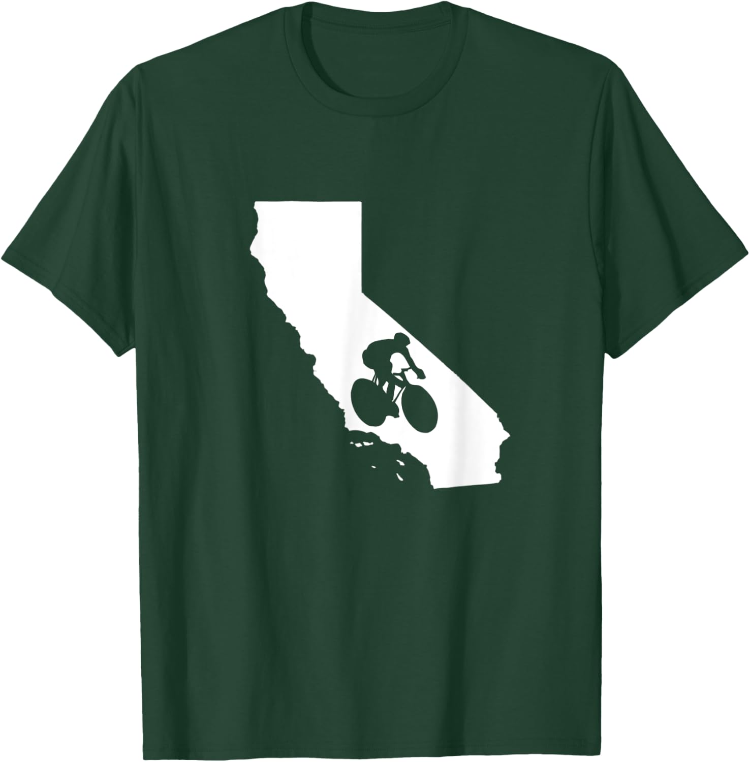 California State Biking Biker Bicycle Bicyclist T-Shirt - T-Shirt | Forest