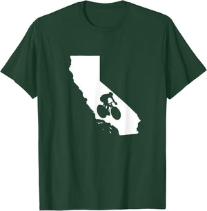 California State Biking Biker Bicycle Bicyclist T-Shirt - T-Shirt | Forest