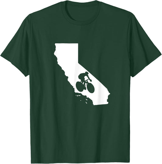 California State Biking Biker Bicycle Bicyclist T-Shirt - T-Shirt | Forest