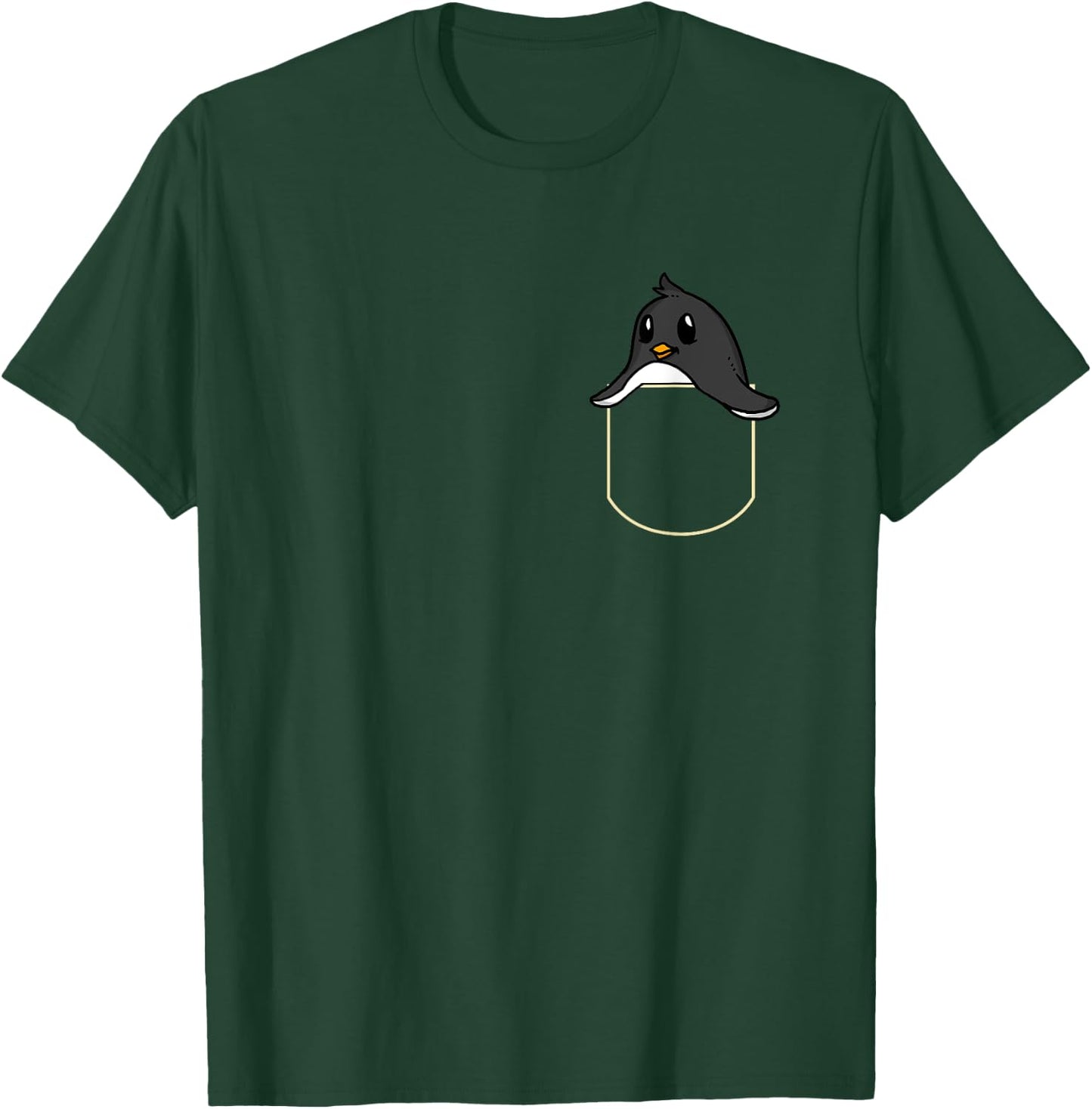 Witzige Pinguin Geschenkidee Funny Penguin In The Chest Pocket Gift Penguin Pocket T-Shirt - T-Shirt | Forest