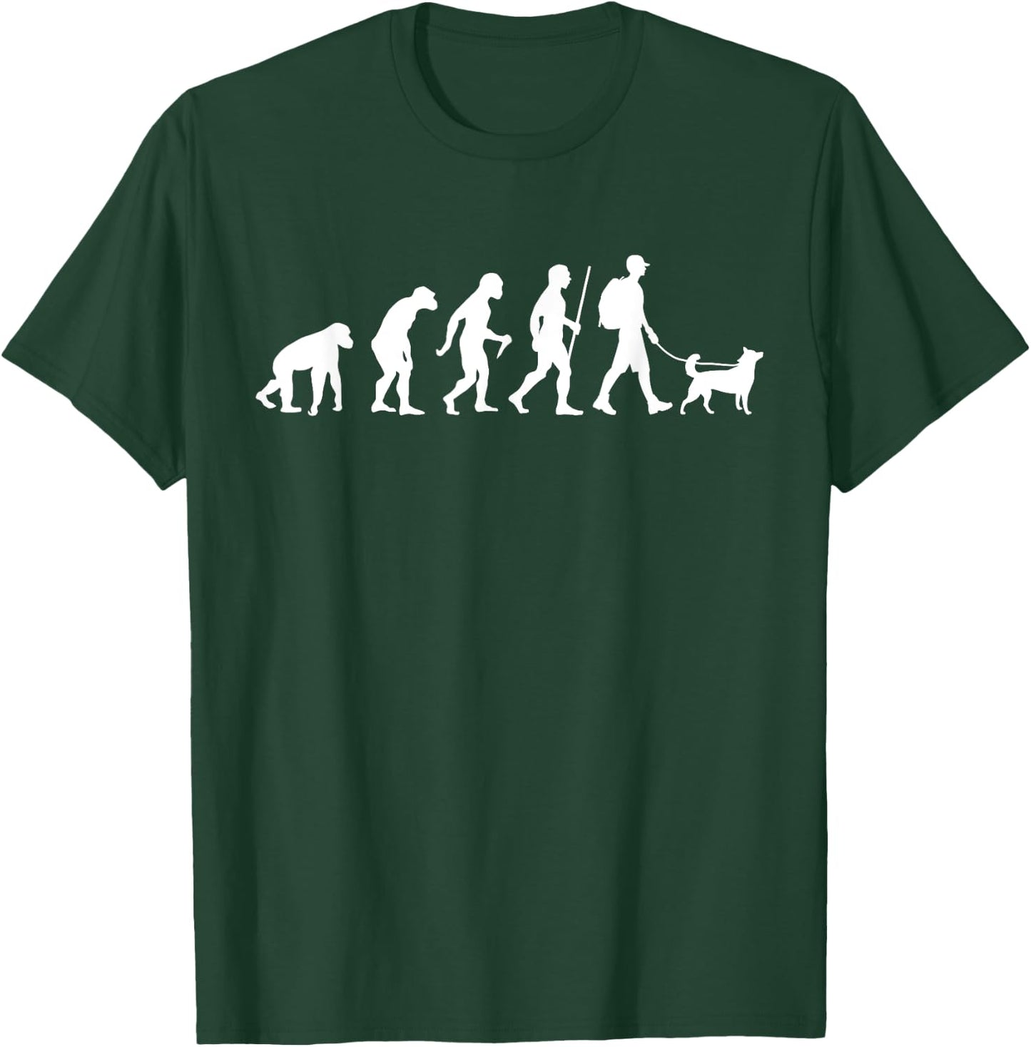 Evolution Of Dog Walking T-Shirt - T-Shirt | Forest